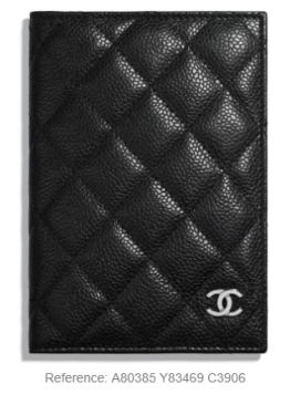 chanel passport holder black